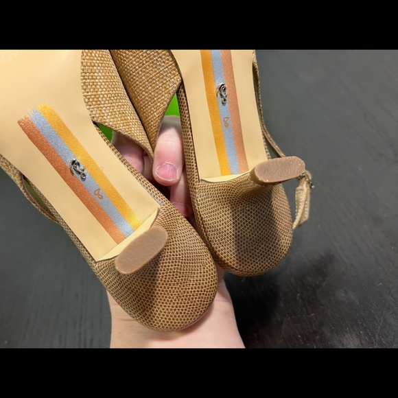 Sam Edelman Bianka Slingback Pointed Toe Pump Buff Tan Raffia Womans 8 - Picture 14 of 16